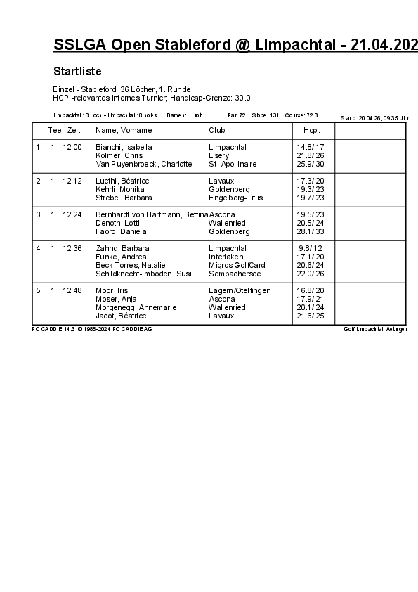 [Translate to Französisch:] Stableford Tag 1